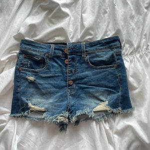 AMERICAN EAGLE HI-RISE SHORTIE SHORTS